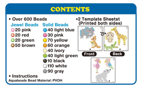31078 AQUABEADS- Kit Animali dello Zoo